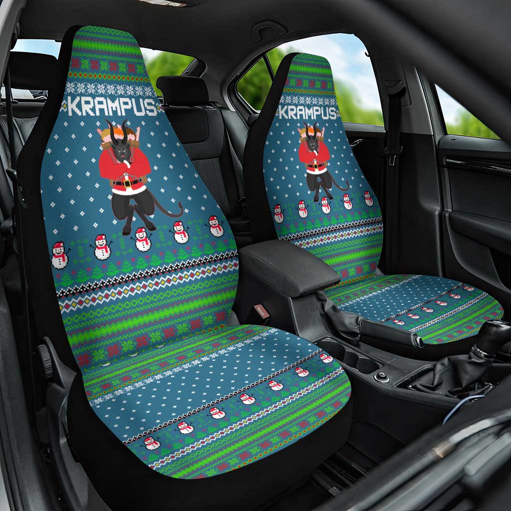 Merry Krampus Christmas Car Seat Cover Xmas Holiday Patterns - Wonder Print Shop