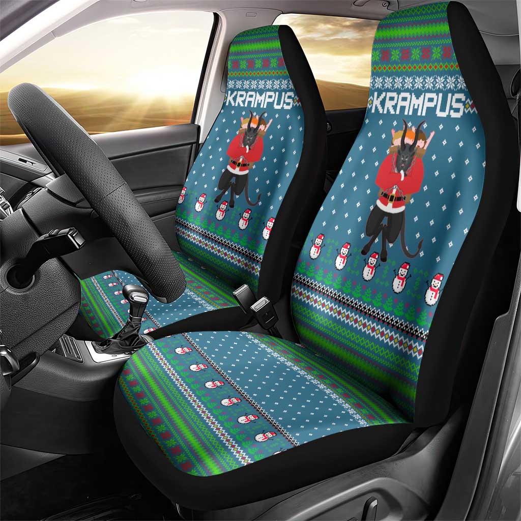 Merry Krampus Christmas Car Seat Cover Xmas Holiday Patterns - Wonder Print Shop