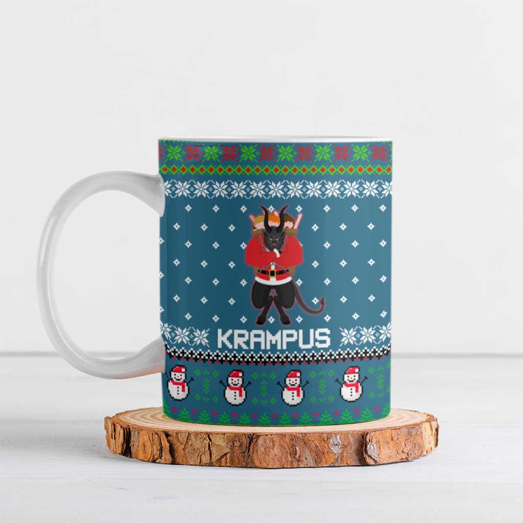 Merry Krampus Christmas Ceramic Mug Xmas Holiday Patterns - Wonder Print Shop