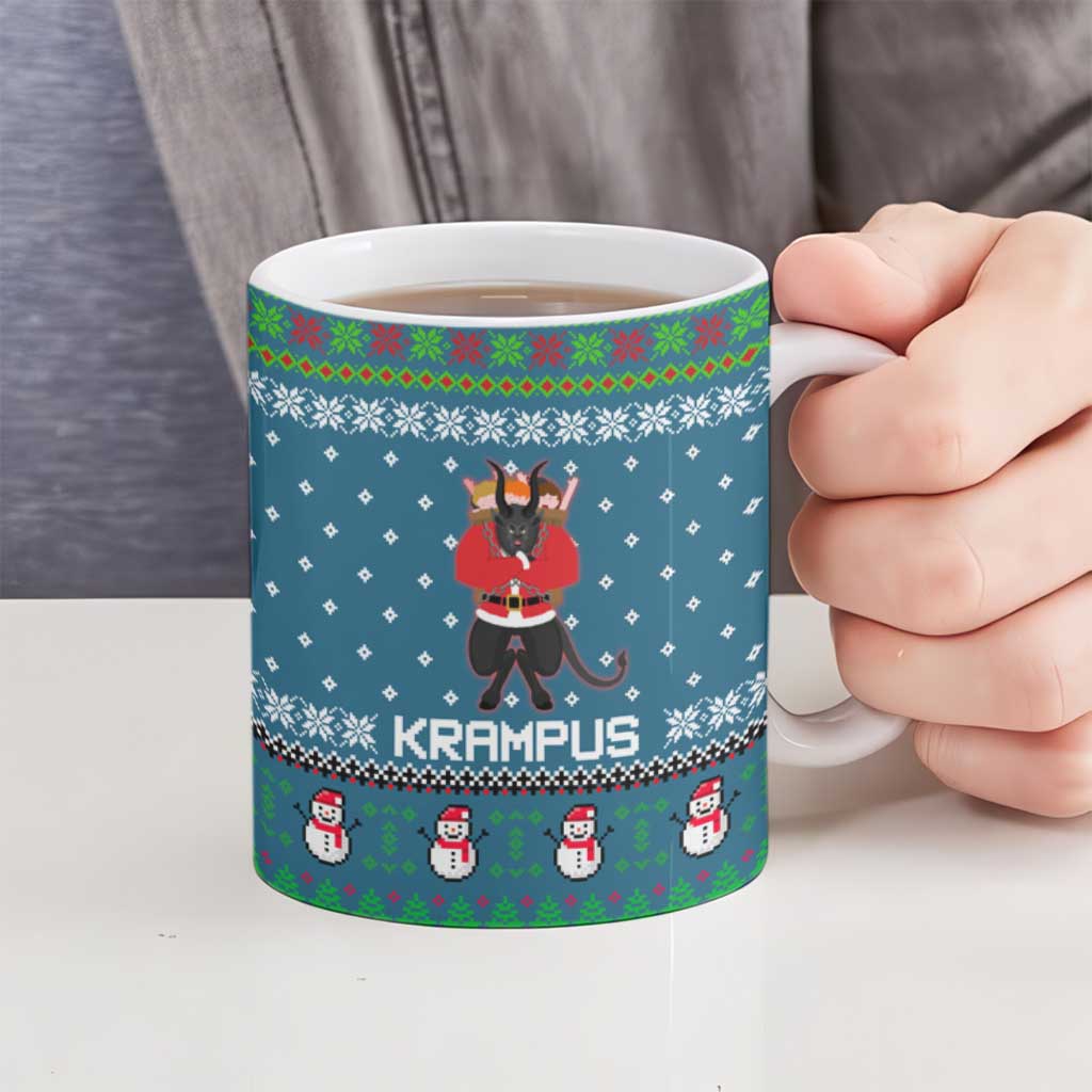 Merry Krampus Christmas Ceramic Mug Xmas Holiday Patterns - Wonder Print Shop