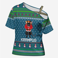 Merry Krampus Christmas Cross Shoulder Shirt Xmas Holiday Patterns - Wonder Print Shop