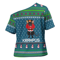 Merry Krampus Christmas Cross Shoulder Shirt Xmas Holiday Patterns - Wonder Print Shop