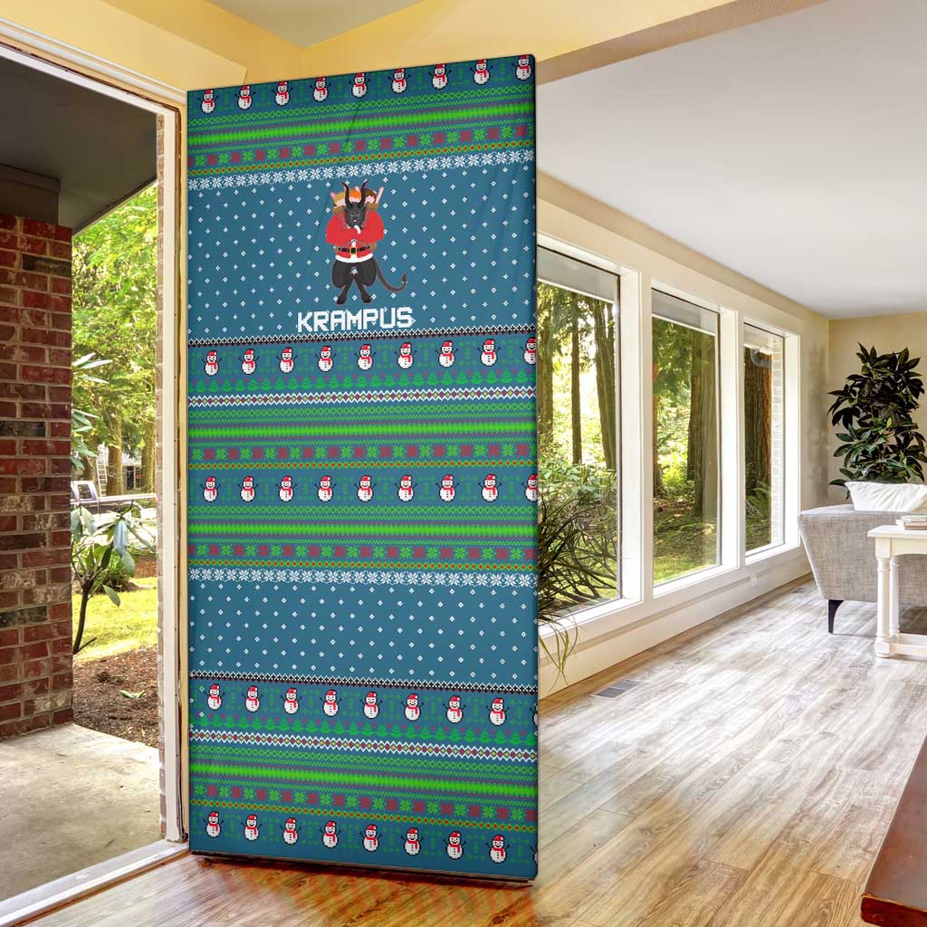 Merry Krampus Christmas Door Cover Xmas Holiday Patterns - Wonder Print Shop