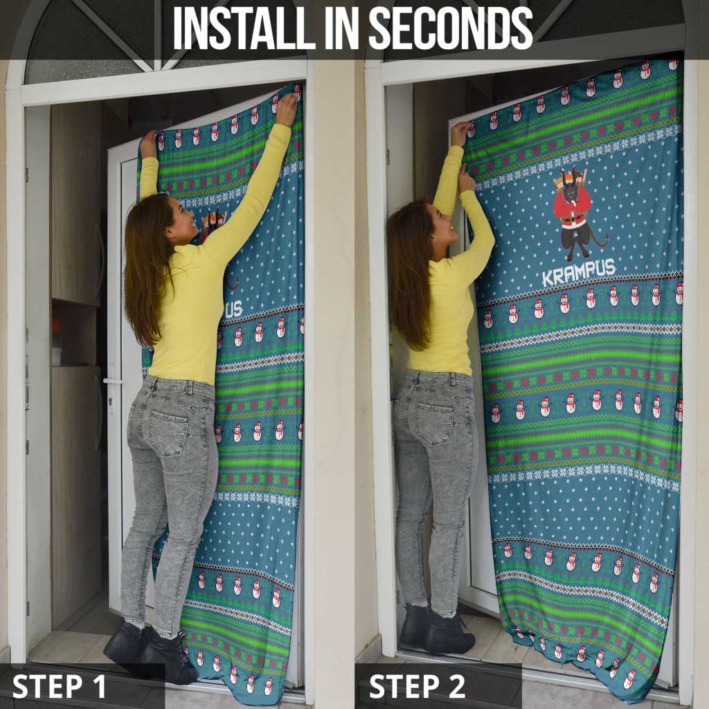 Merry Krampus Christmas Door Cover Xmas Holiday Patterns - Wonder Print Shop