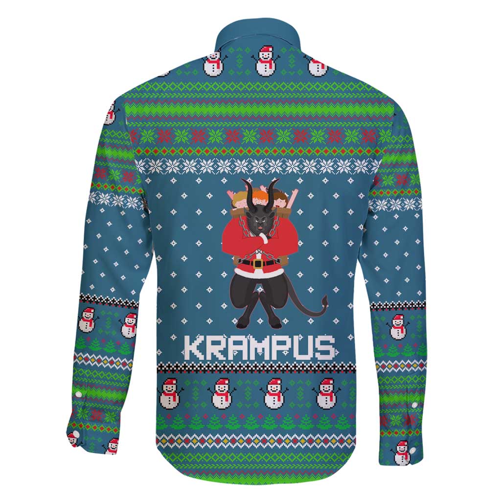 Merry Krampus Christmas Family Matching Long Sleeve Bodycon Dress and Hawaiian Shirt Xmas Holiday Patterns - Wonder Print Shop