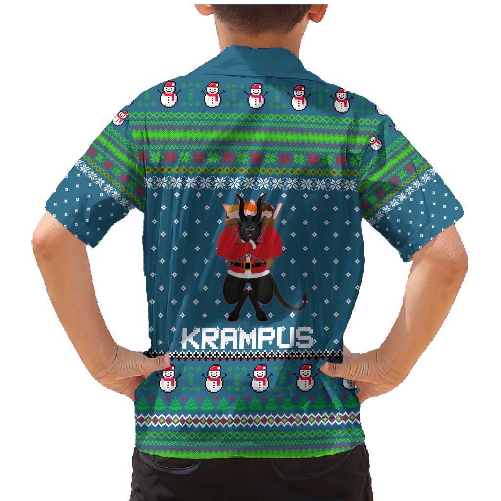 Merry Krampus Christmas Family Matching Mermaid Dress and Hawaiian Shirt Xmas Holiday Patterns - Wonder Print Shop