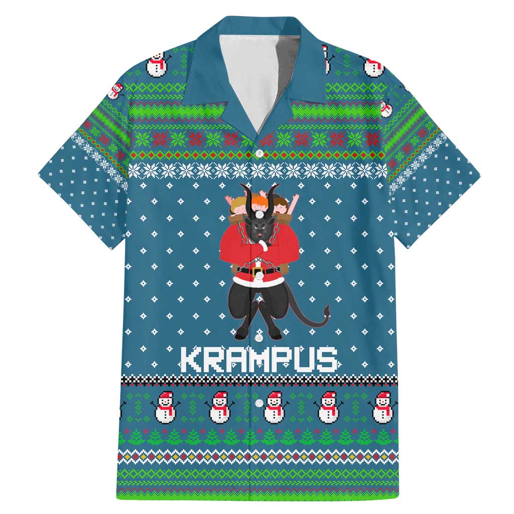 Merry Krampus Christmas Family Matching Mermaid Dress and Hawaiian Shirt Xmas Holiday Patterns - Wonder Print Shop
