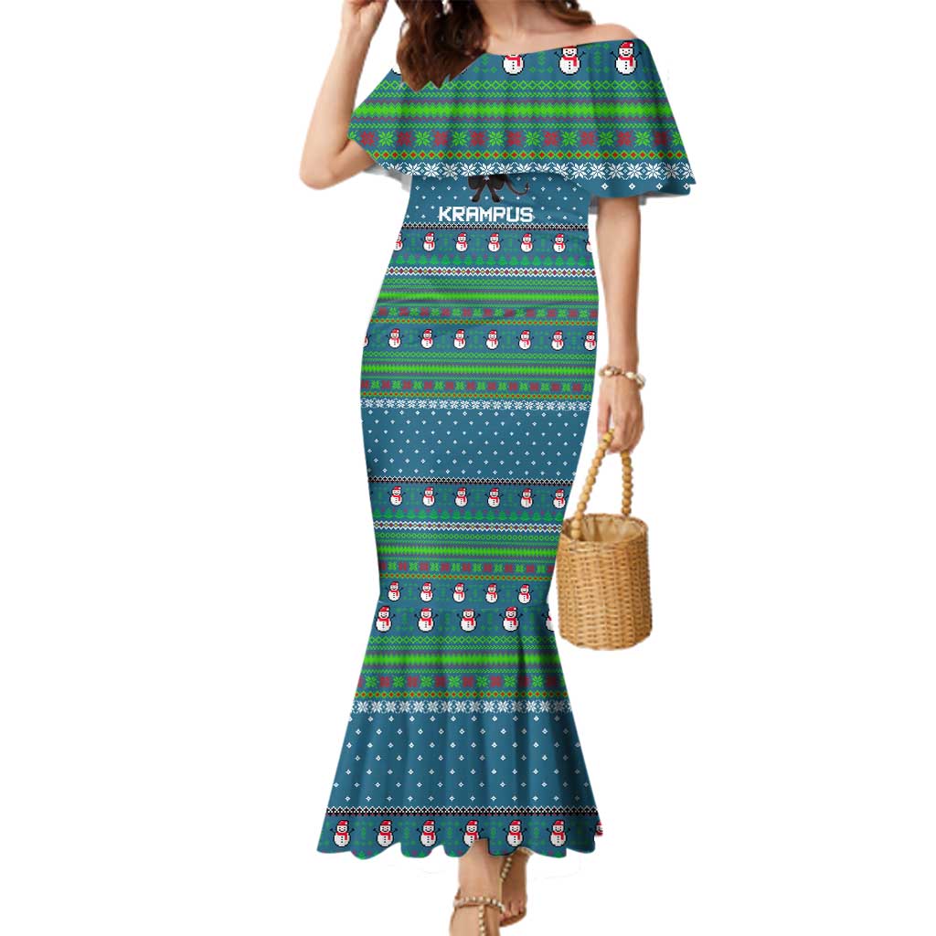 Merry Krampus Christmas Family Matching Mermaid Dress and Hawaiian Shirt Xmas Holiday Patterns - Wonder Print Shop