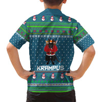 Merry Krampus Christmas Family Matching Off Shoulder Maxi Dress and Hawaiian Shirt Xmas Holiday Patterns - Wonder Print Shop