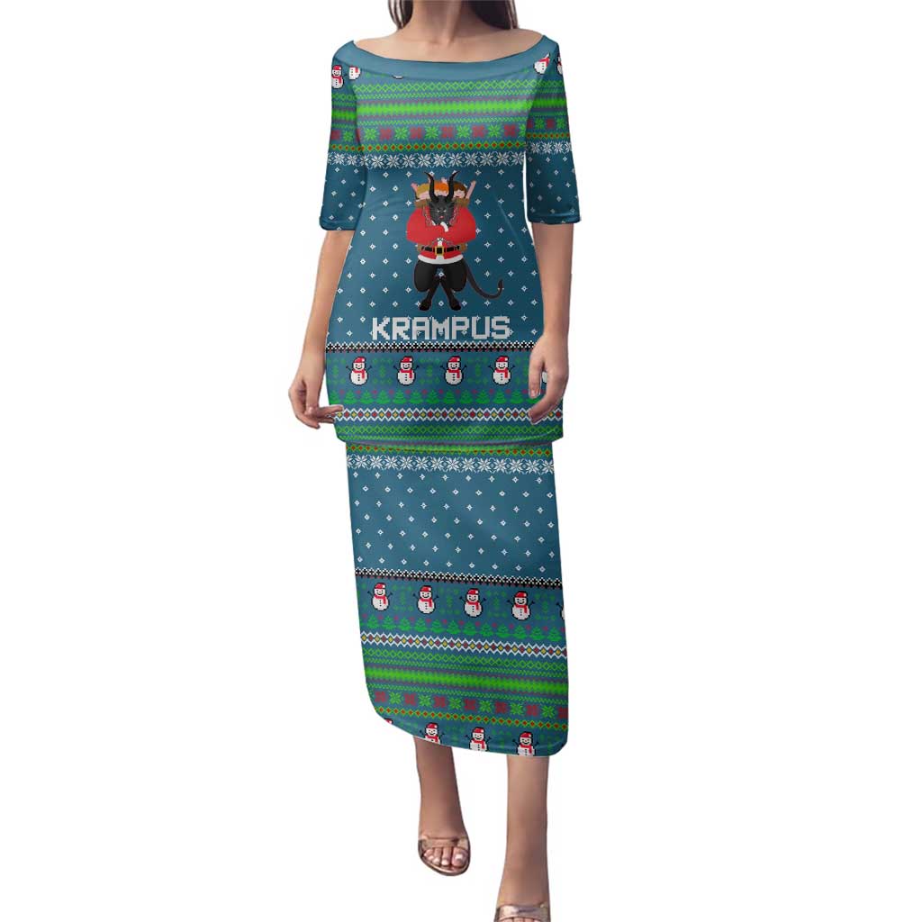 Merry Krampus Christmas Family Matching Puletasi and Hawaiian Shirt Xmas Holiday Patterns - Wonder Print Shop