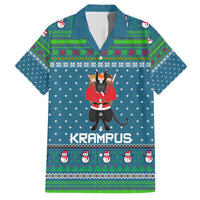 Merry Krampus Christmas Family Matching Short Sleeve Bodycon Dress and Hawaiian Shirt Xmas Holiday Patterns - Wonder Print Shop