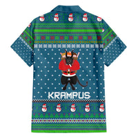 Merry Krampus Christmas Family Matching Short Sleeve Bodycon Dress and Hawaiian Shirt Xmas Holiday Patterns - Wonder Print Shop