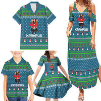 Merry Krampus Christmas Family Matching Summer Maxi Dress and Hawaiian Shirt Xmas Holiday Patterns - Wonder Print Shop