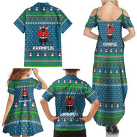 Merry Krampus Christmas Family Matching Summer Maxi Dress and Hawaiian Shirt Xmas Holiday Patterns - Wonder Print Shop