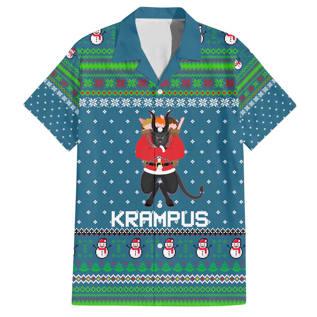 Merry Krampus Christmas Family Matching Summer Maxi Dress and Hawaiian Shirt Xmas Holiday Patterns - Wonder Print Shop
