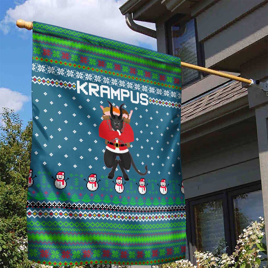 Merry Krampus Christmas Garden Flag Xmas Holiday Patterns - Wonder Print Shop