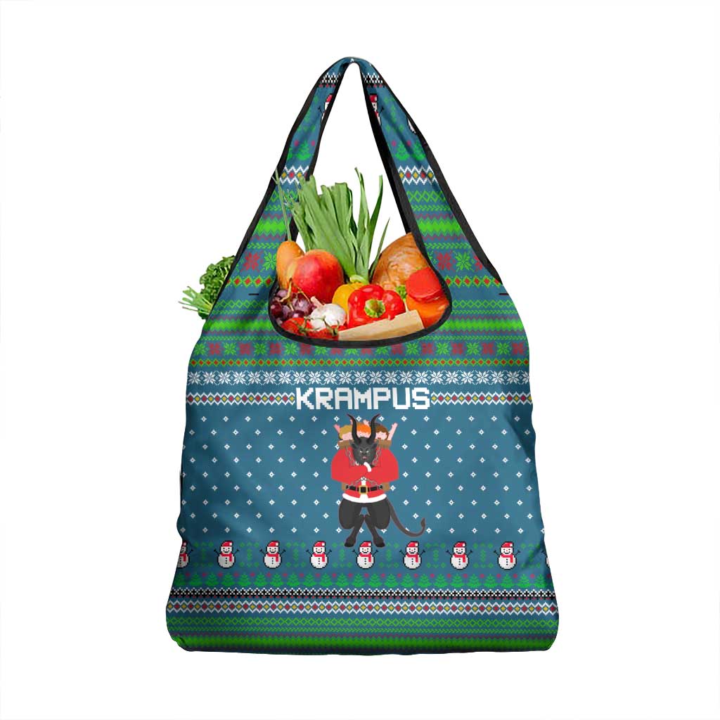 Merry Krampus Christmas Grocery Bag Xmas Holiday Patterns - Wonder Print Shop