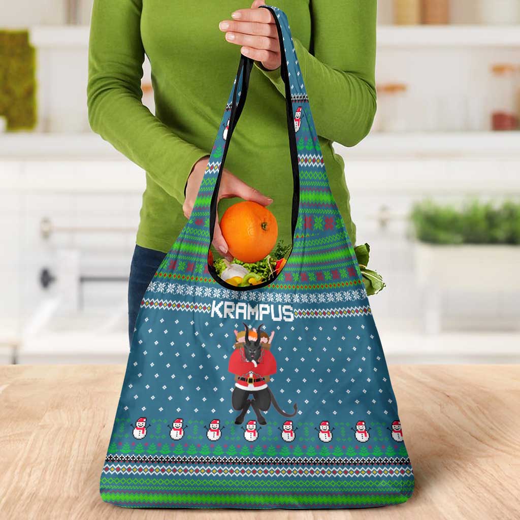 Merry Krampus Christmas Grocery Bag Xmas Holiday Patterns - Wonder Print Shop