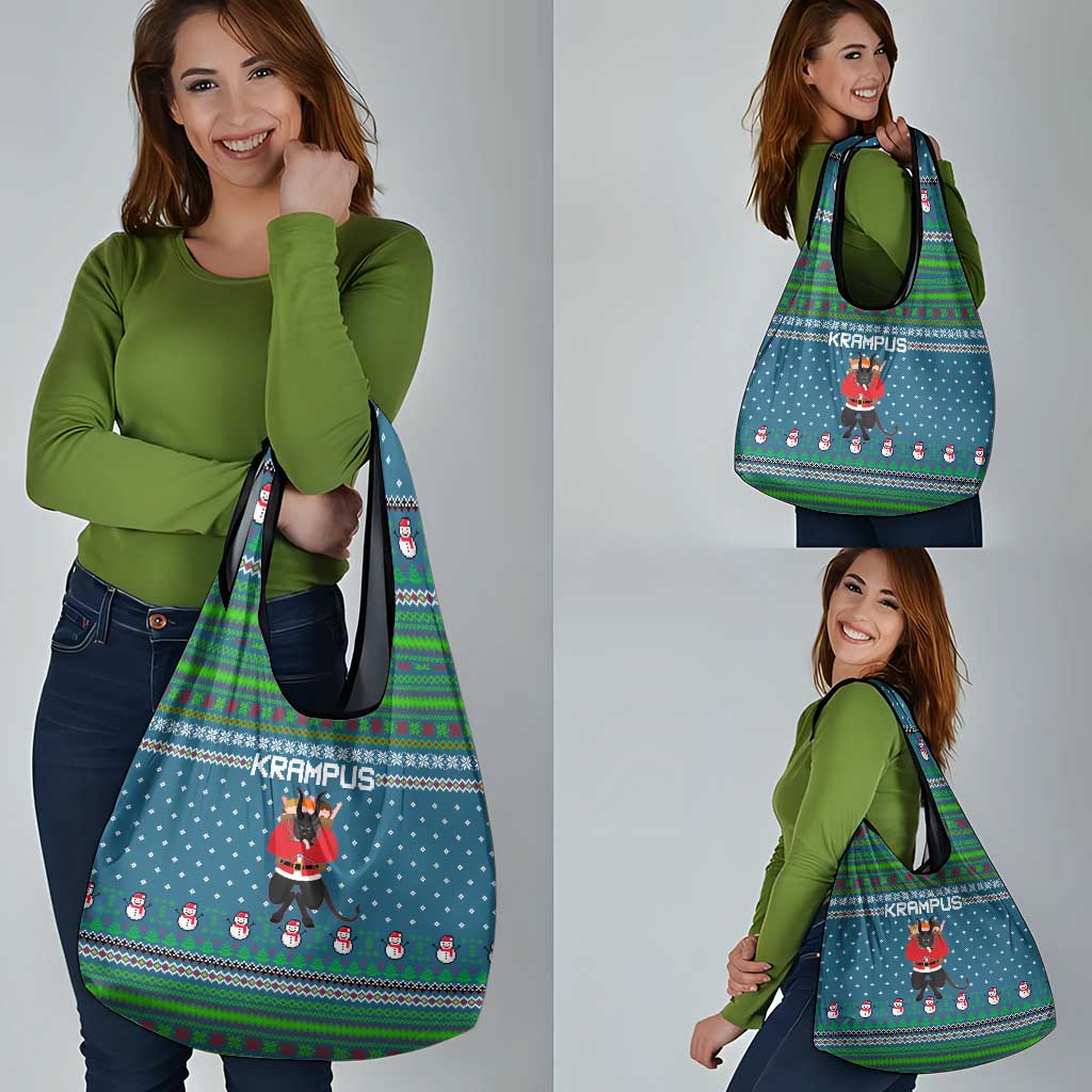 Merry Krampus Christmas Grocery Bag Xmas Holiday Patterns - Wonder Print Shop