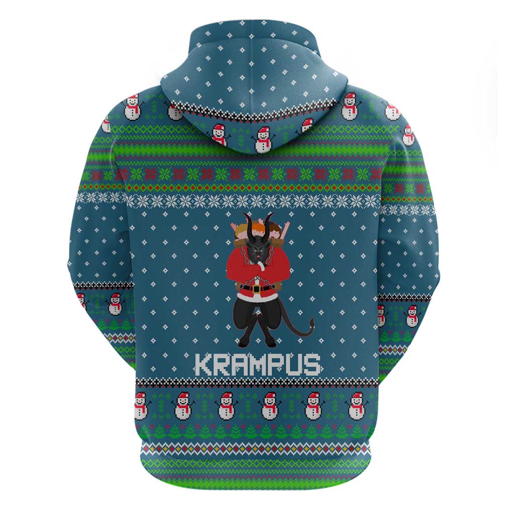 Merry Krampus Christmas Hoodie Xmas Holiday Patterns - Wonder Print Shop