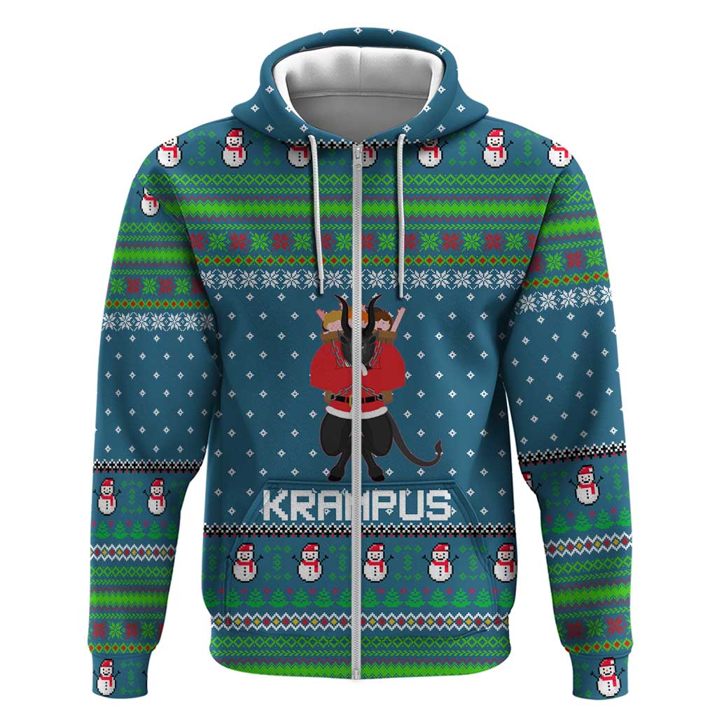 Merry Krampus Christmas Hoodie Xmas Holiday Patterns - Wonder Print Shop