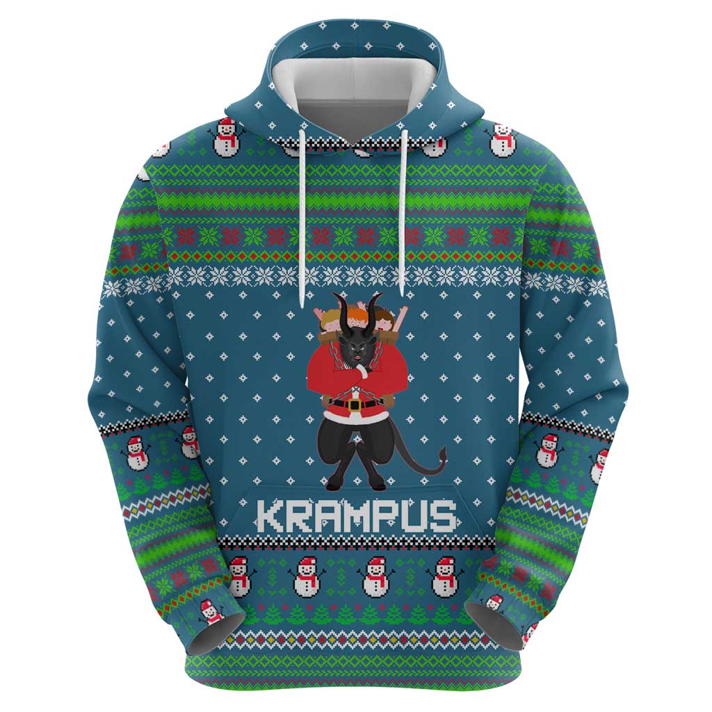 Merry Krampus Christmas Hoodie Xmas Holiday Patterns - Wonder Print Shop