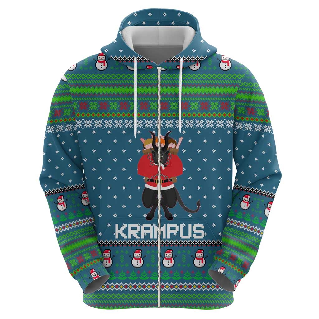 Merry Krampus Christmas Hoodie Xmas Holiday Patterns - Wonder Print Shop