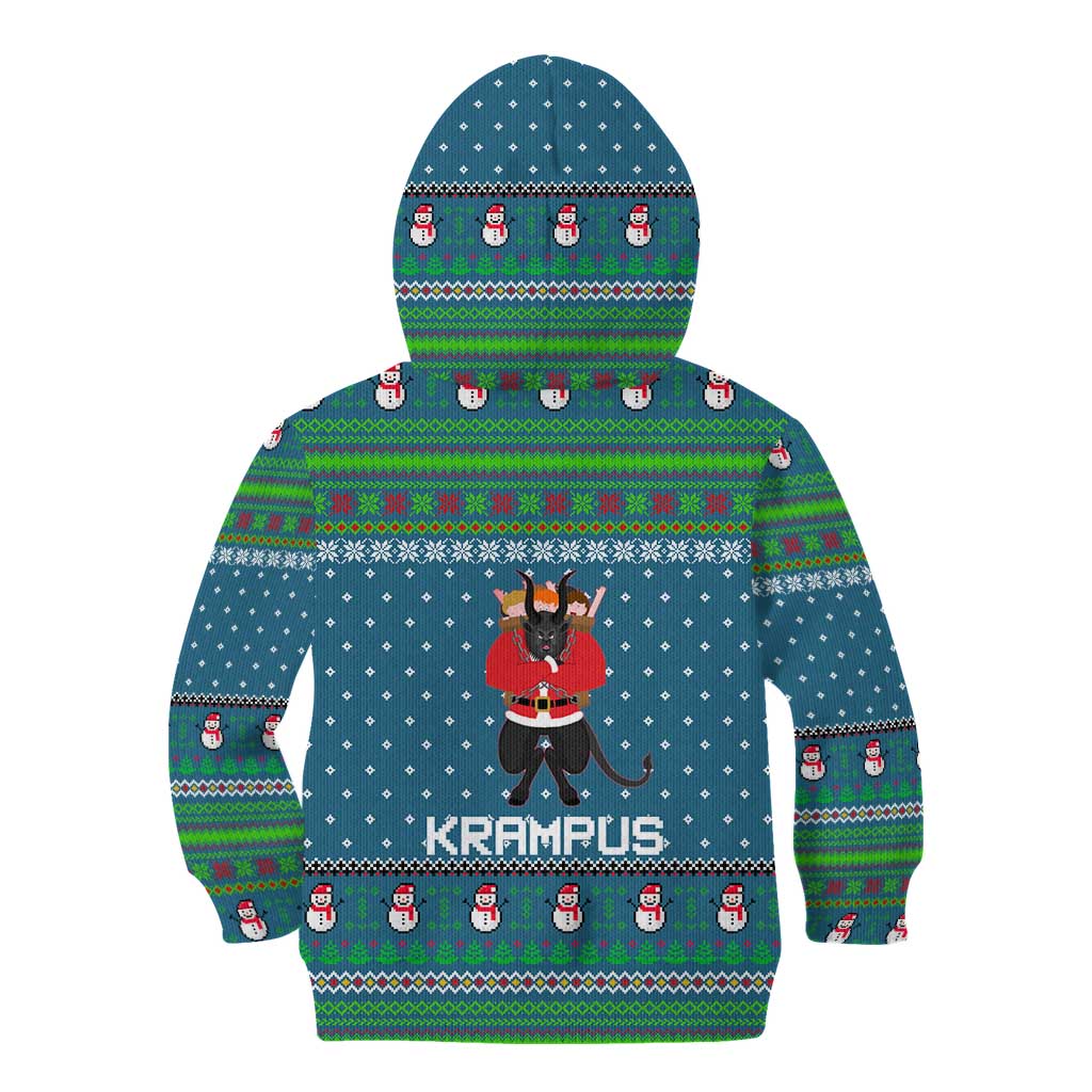 Merry Krampus Christmas Kid Hoodie Xmas Holiday Patterns - Wonder Print Shop