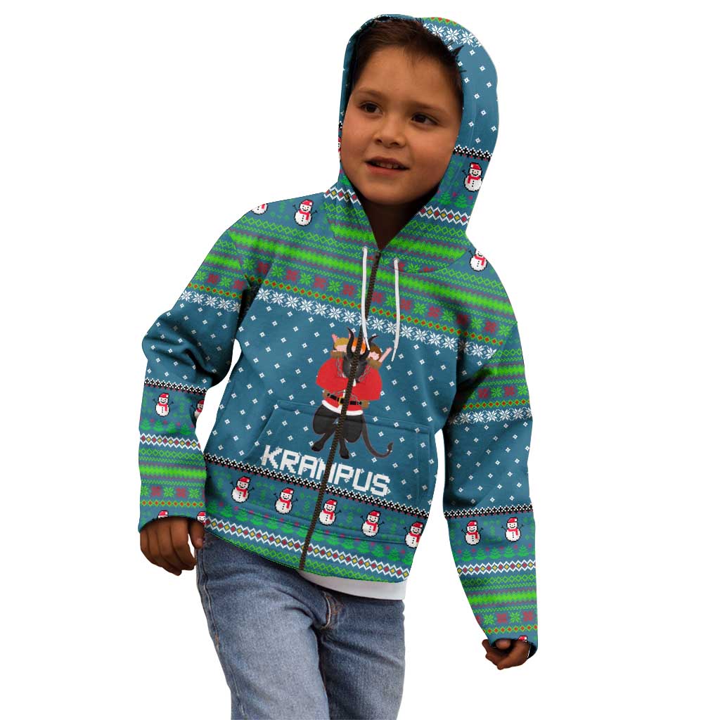 Merry Krampus Christmas Kid Hoodie Xmas Holiday Patterns - Wonder Print Shop