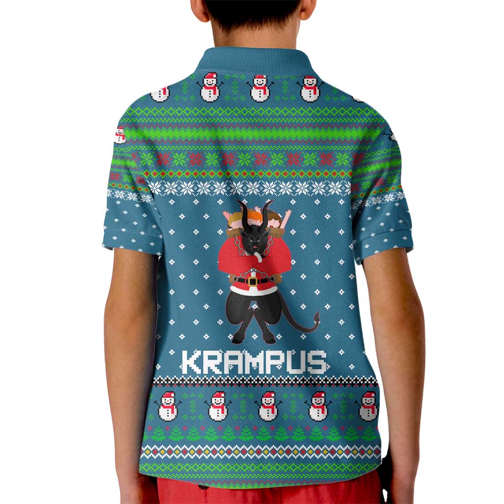 Merry Krampus Christmas Kid Polo Shirt Xmas Holiday Patterns - Wonder Print Shop