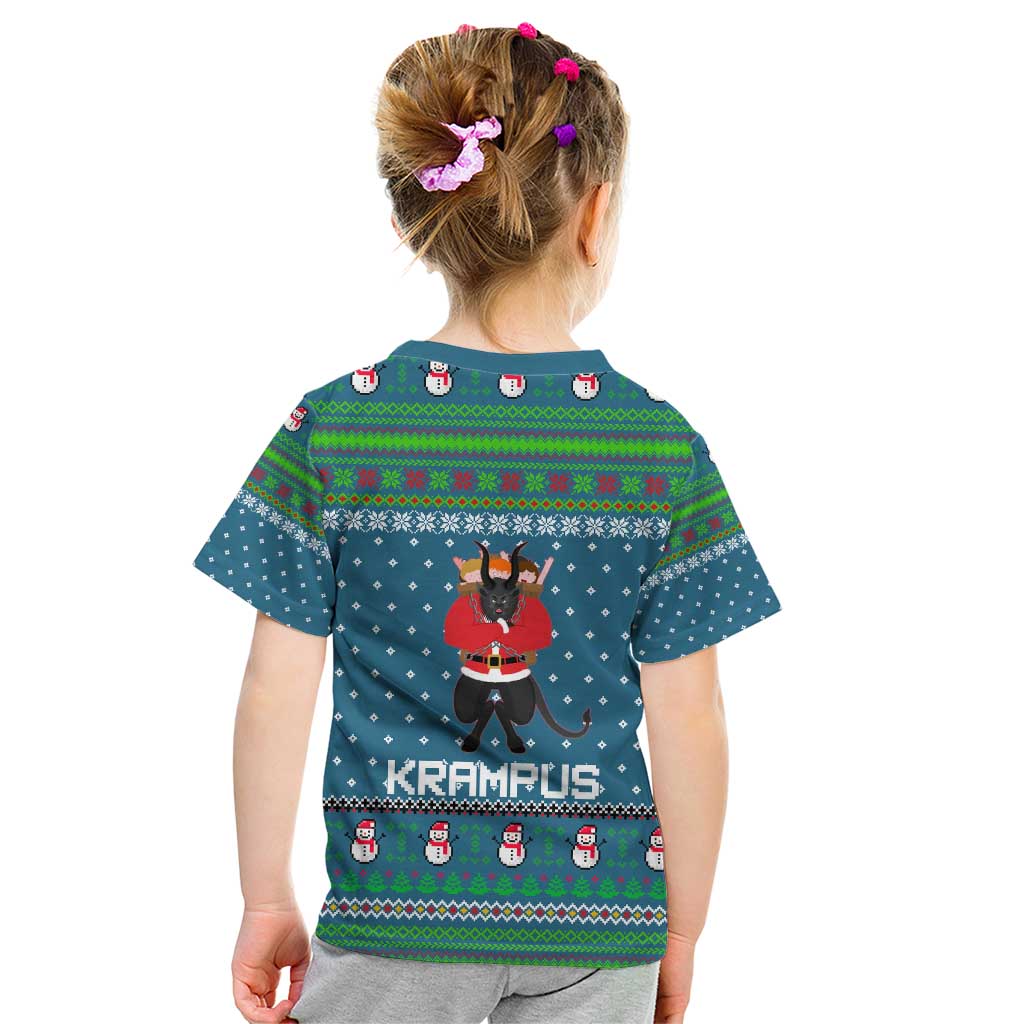 Merry Krampus Christmas Kid T Shirt Xmas Holiday Patterns - Wonder Print Shop