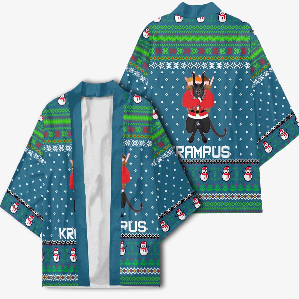 Merry Krampus Christmas Kimono Xmas Holiday Patterns - Wonder Print Shop