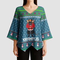 Merry Krampus Christmas Kimono Sleeve Blouse Xmas Holiday Patterns - Wonder Print Shop