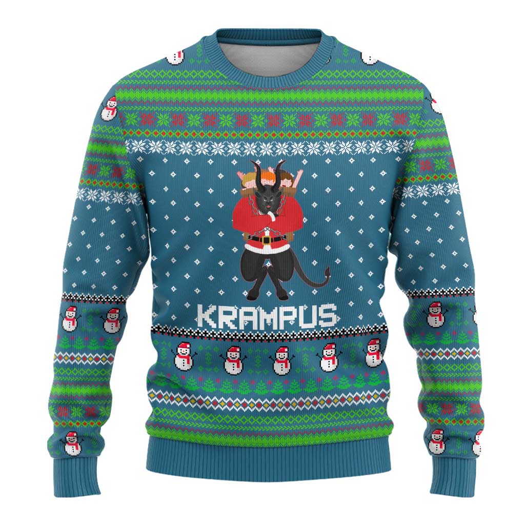 Merry Krampus Christmas Ugly Christmas Sweater Xmas Holiday Patterns - Wonder Print Shop