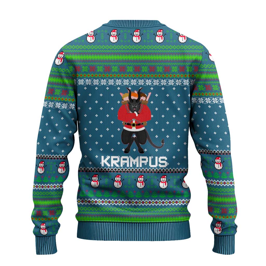 Merry Krampus Christmas Ugly Christmas Sweater Xmas Holiday Patterns - Wonder Print Shop