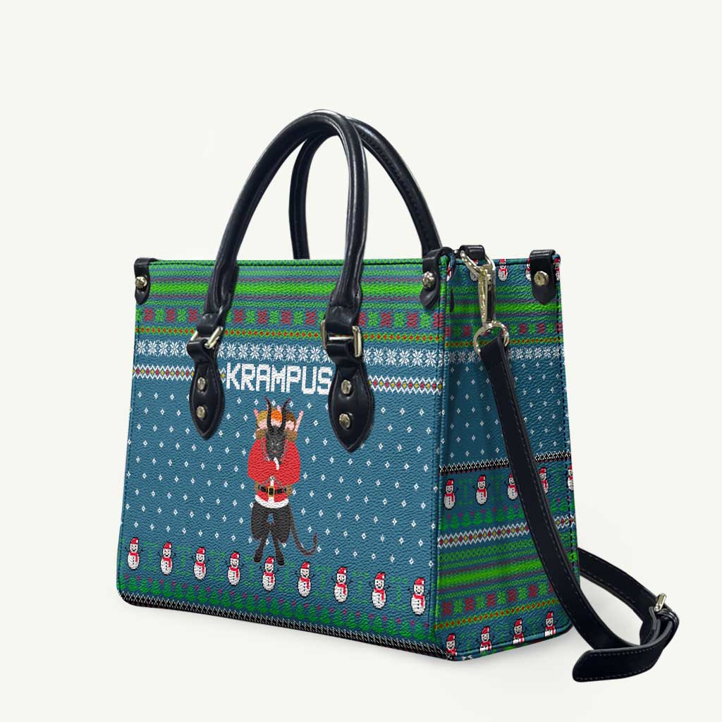 Merry Krampus Christmas Leather Bag Xmas Holiday Patterns - Wonder Print Shop