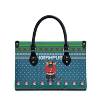 Merry Krampus Christmas Leather Bag Xmas Holiday Patterns - Wonder Print Shop