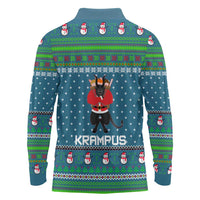 Merry Krampus Christmas Long Sleeve Polo Shirt Xmas Holiday Patterns - Wonder Print Shop