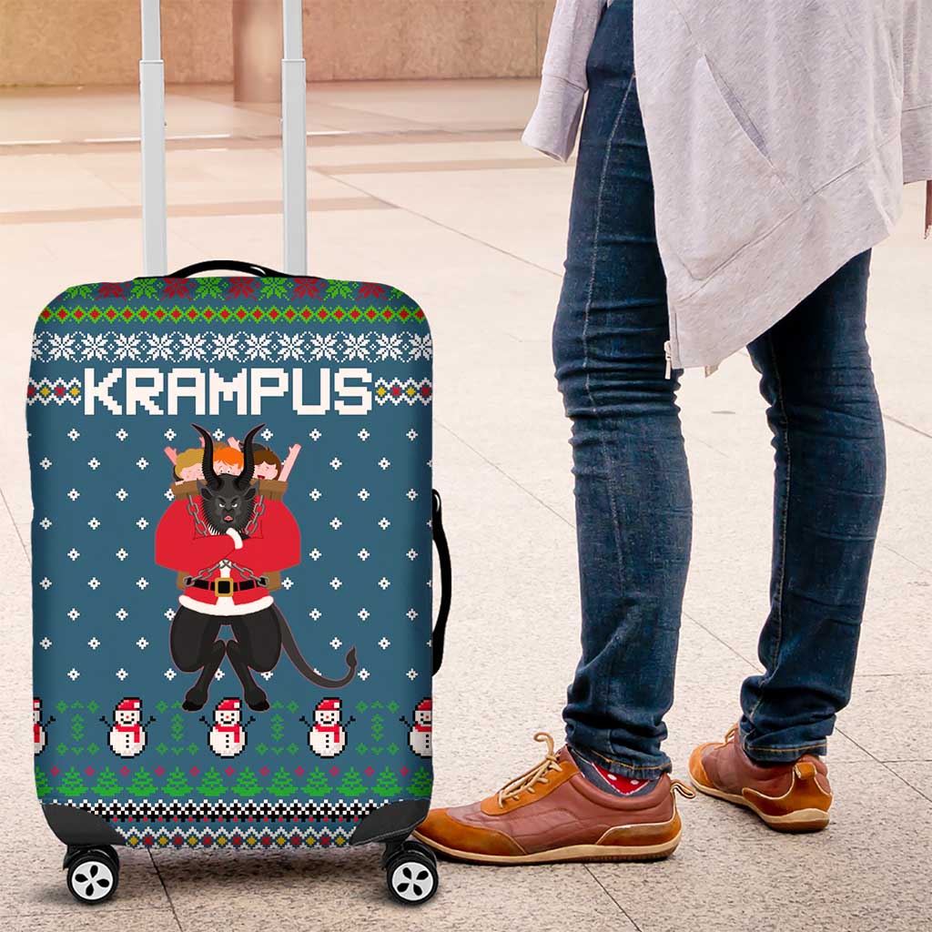 Merry Krampus Christmas Luggage Cover Xmas Holiday Patterns - Wonder Print Shop