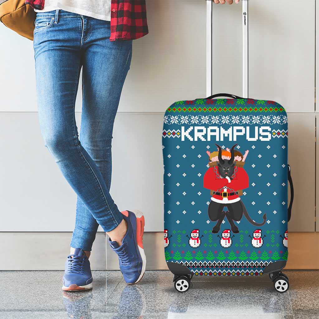 Merry Krampus Christmas Luggage Cover Xmas Holiday Patterns - Wonder Print Shop