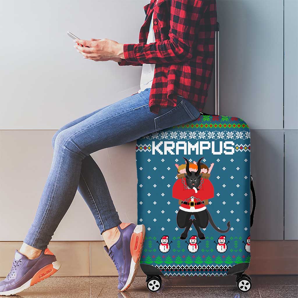 Merry Krampus Christmas Luggage Cover Xmas Holiday Patterns - Wonder Print Shop