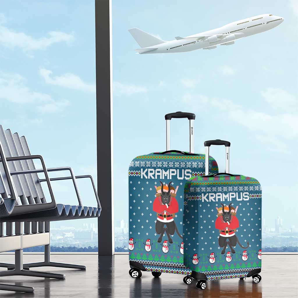 Merry Krampus Christmas Luggage Cover Xmas Holiday Patterns - Wonder Print Shop