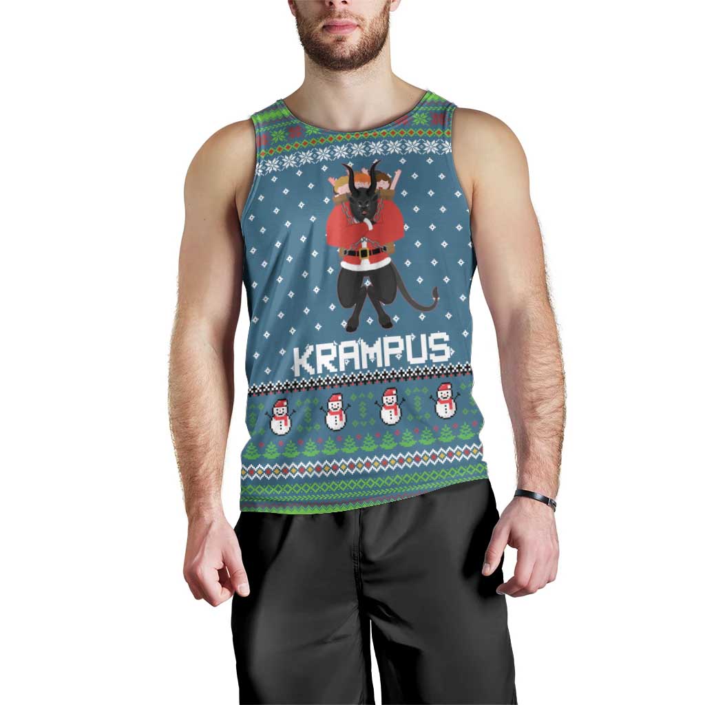 Merry Krampus Christmas Men Tank Top Xmas Holiday Patterns - Wonder Print Shop