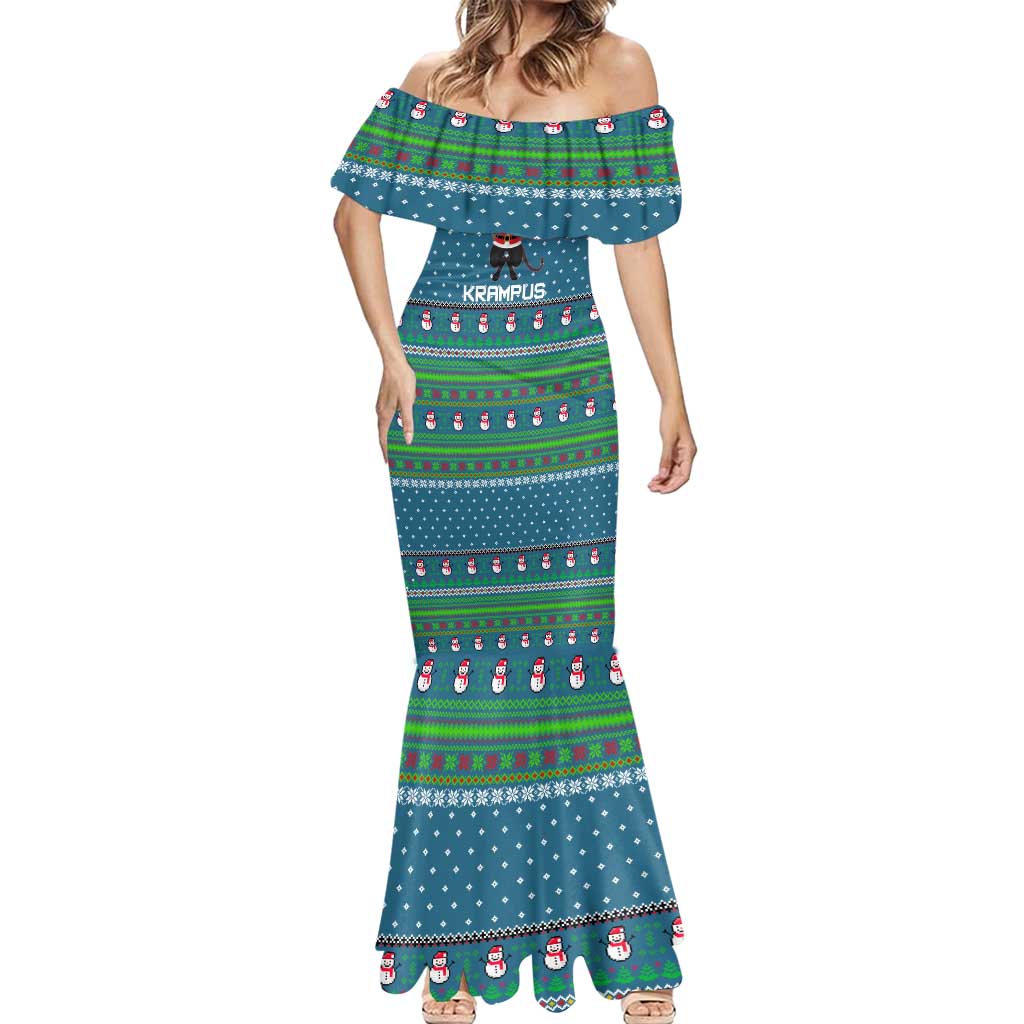 Merry Krampus Christmas Mermaid Dress Xmas Holiday Patterns - Wonder Print Shop
