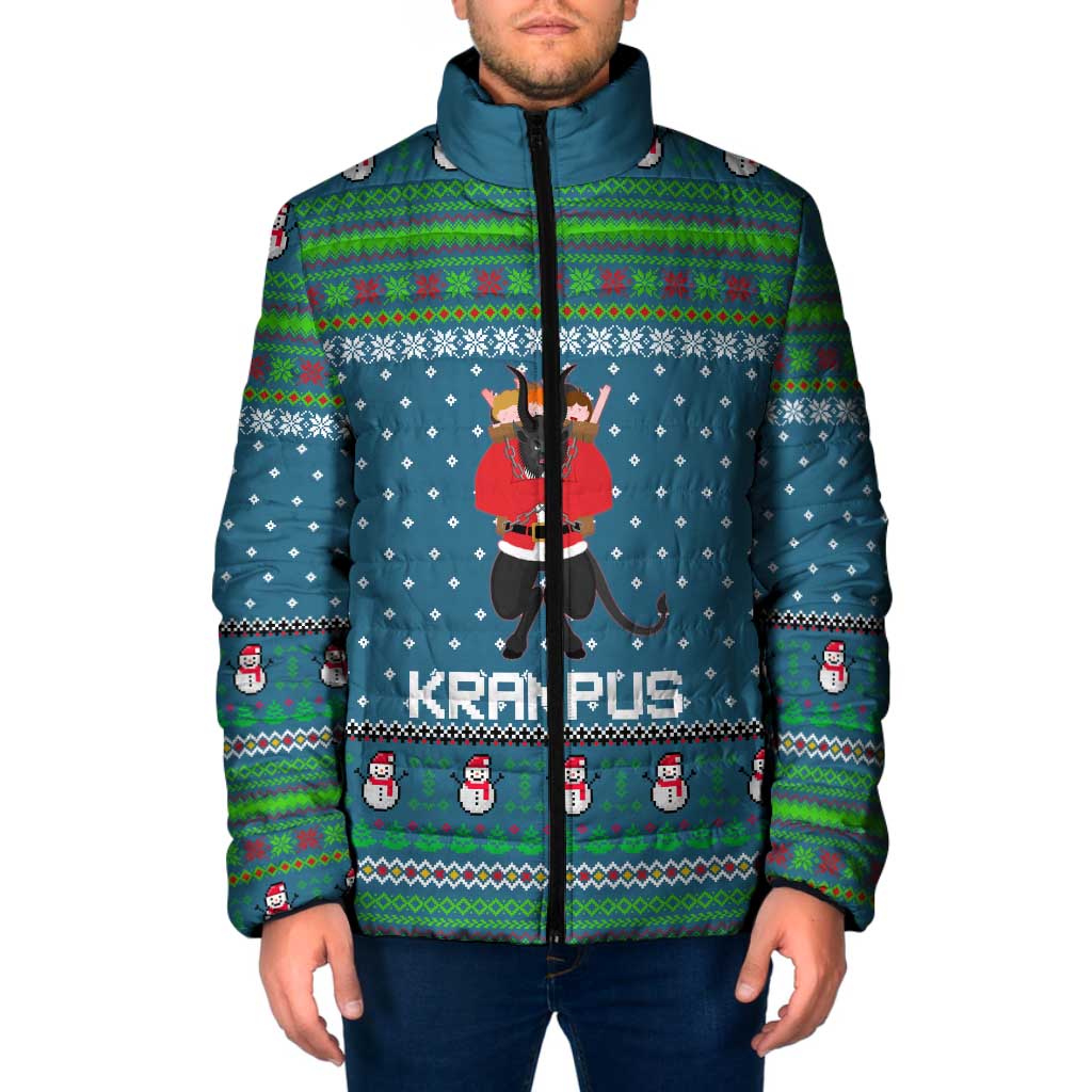 Merry Krampus Christmas Padded Jacket Xmas Holiday Patterns - Wonder Print Shop