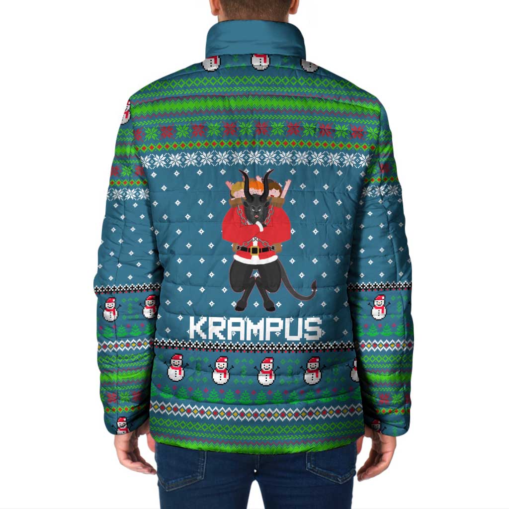 Merry Krampus Christmas Padded Jacket Xmas Holiday Patterns - Wonder Print Shop