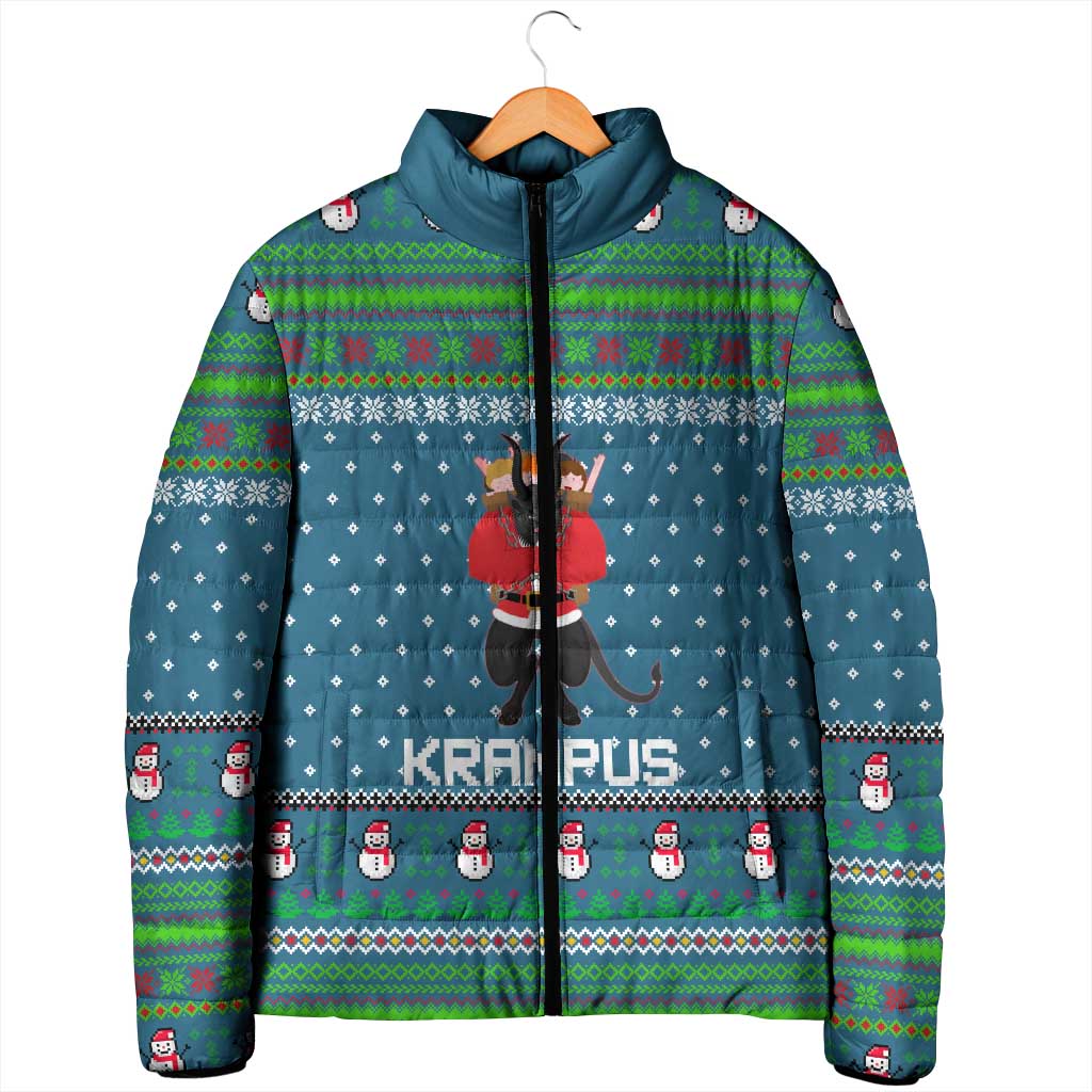 Merry Krampus Christmas Padded Jacket Xmas Holiday Patterns - Wonder Print Shop