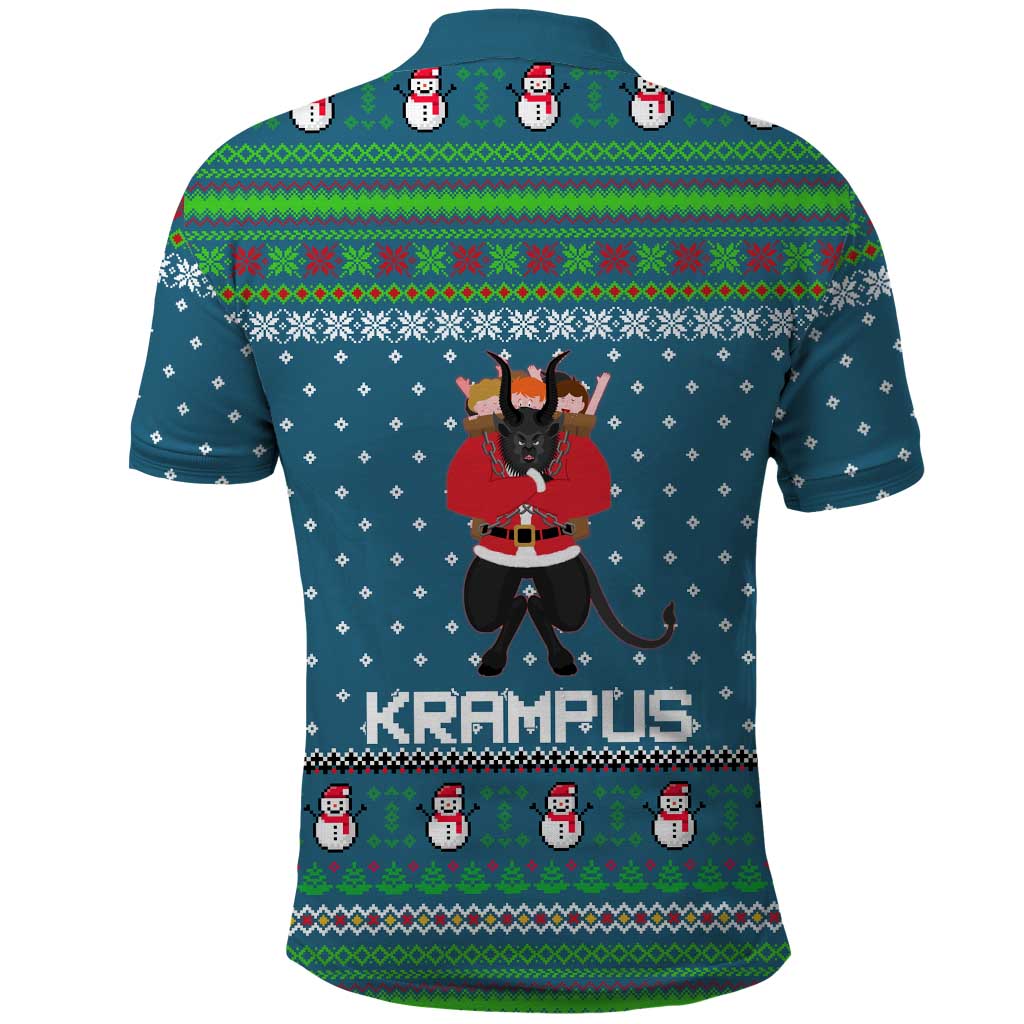 Merry Krampus Christmas Polo Shirt Xmas Holiday Patterns - Wonder Print Shop