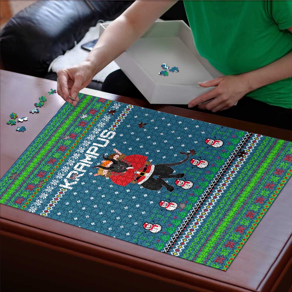 Merry Krampus Christmas Puzzle Xmas Holiday Patterns - Wonder Print Shop