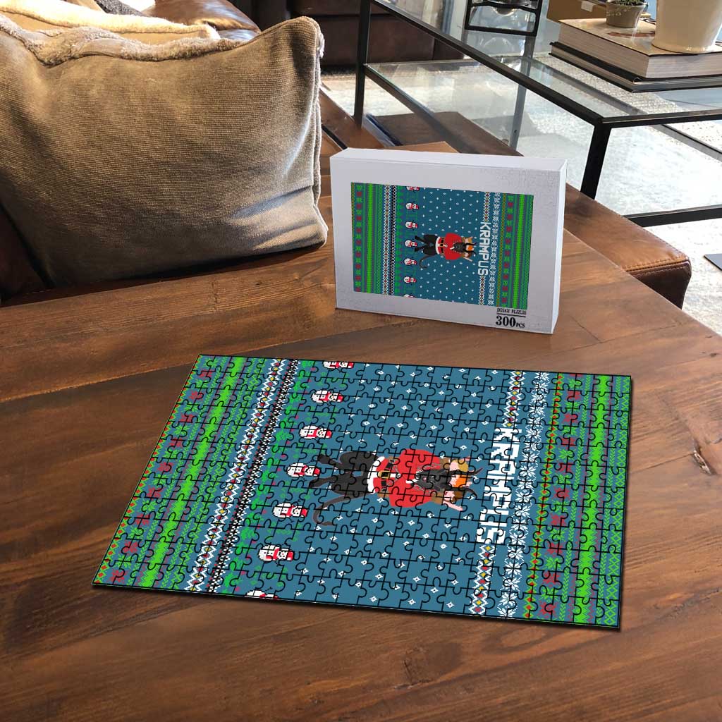 Merry Krampus Christmas Puzzle Xmas Holiday Patterns - Wonder Print Shop